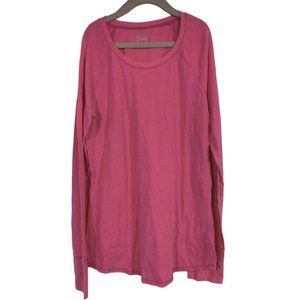 Justice Girls Pink Soft Long Sleeve knit Shirt casual lounging l sz 16